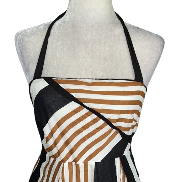 Anthropologie Moulinette Soeurs Edges Angles Striped Halter Slip Dress - 4 - Picture 5 of 15